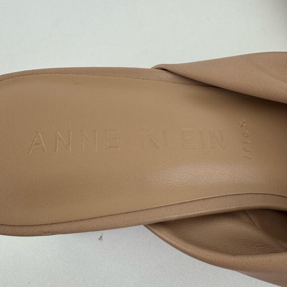 ANNE KLEIN IFLEX GARTH SLIP ON WEDGE SANDALS IN TAN NWOB‎ WOMEN'S SIZE 8M - Picture 7 of 11